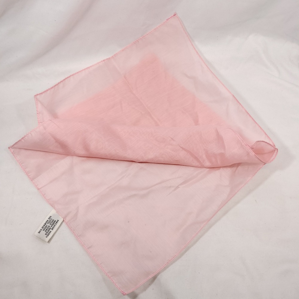 Vintage Pink Scarf; Sheer Rayon Nylon Blend, Square Neck Kerchief, Made in Japan